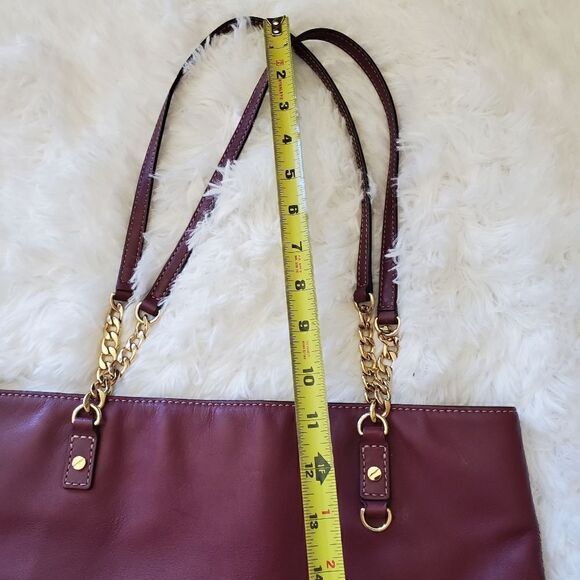 Michael Michael Kors Purple Shoulder Bag Color Burgundy Chain Strap - Picture 9 of 11